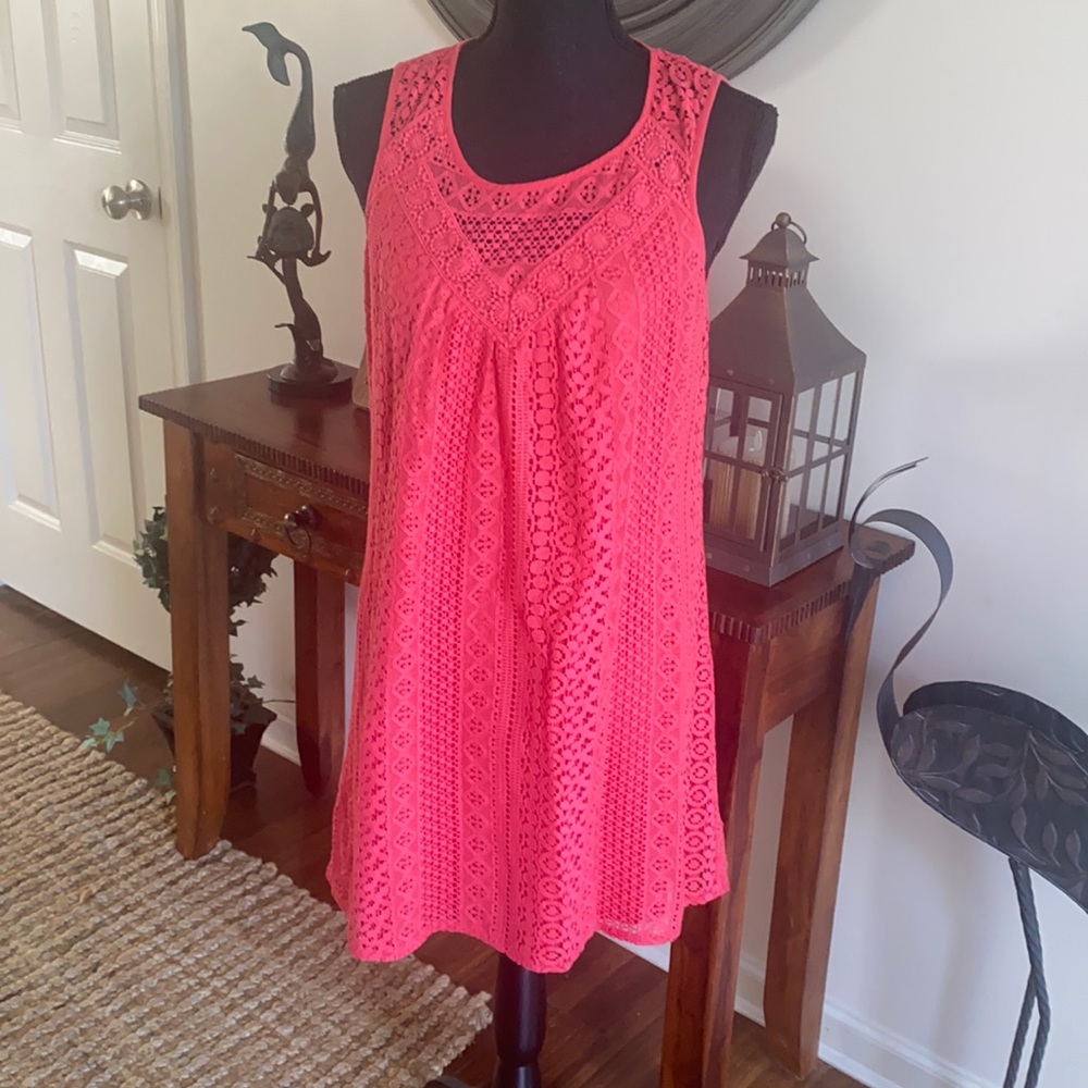 Sleeveless Coral Lined Dress